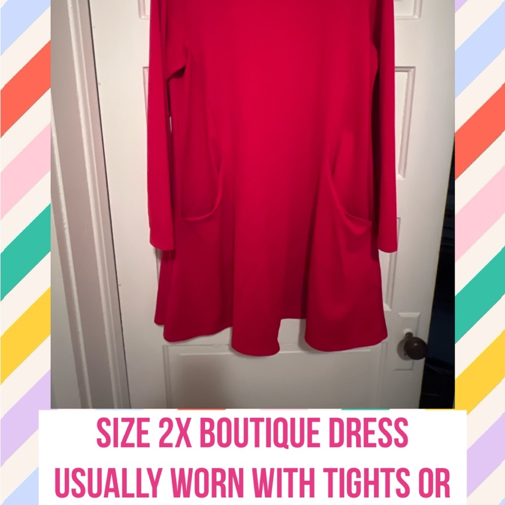 Red Long Sleeve Boutique Dress